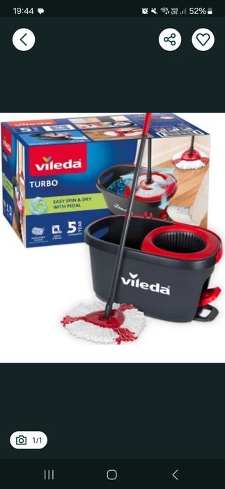 Vileda turbo mop obrotowy zestaw wiadro mop wkład tanio okazja