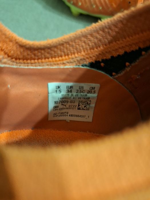 Бутси дитячі Puma 20.5см/UK1.5/EUR 34