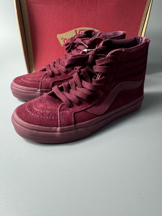 Nowe sneakersy VANS SK8-Hi Reissue Zip bordowe 35