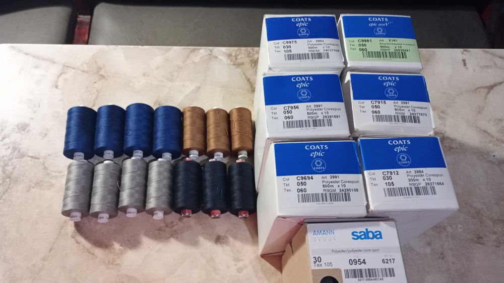 Нитки швейные сверхпрочные.