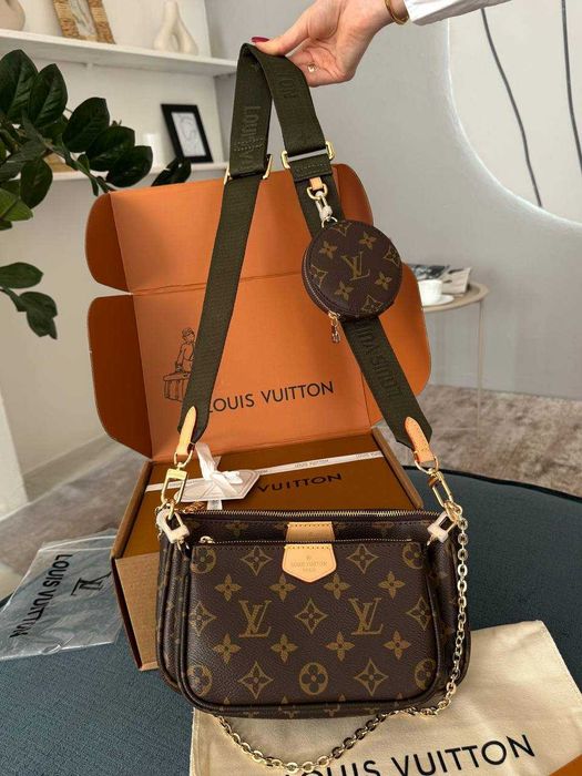 Louis Vuitton Multi Pochette Brown Green