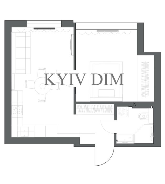 1-кімнатна квартира за адресою (площа 41 м²) - Atlanta.ua - фото 3