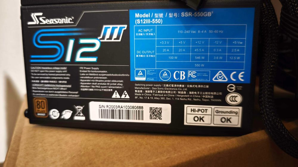 Fonte de alimentação - Seasonic S12III 550