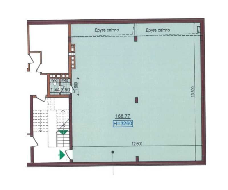 ЖК «Варшавський». Фасадне приміщення Open Space 172 м²