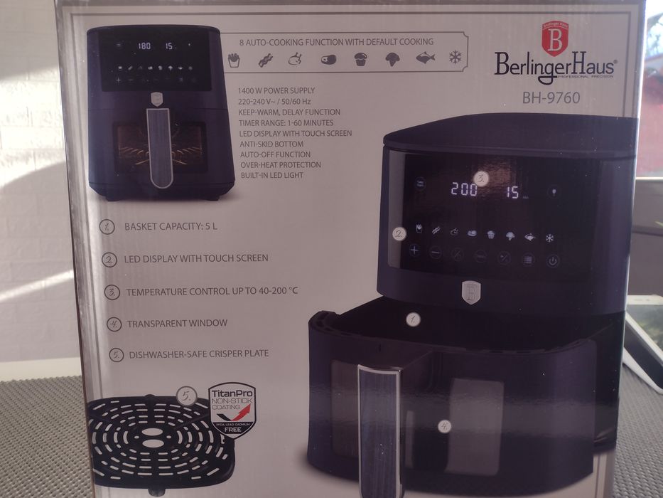 Air Fryer, 5 L Matt Blue | Berlinger Haus BH9760