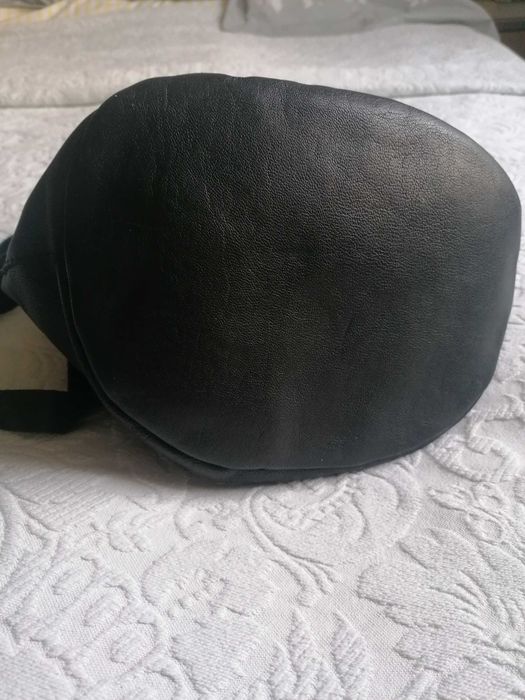 Torebka, worek skórzana czarna