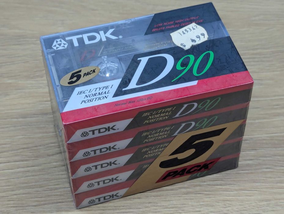 Аудио кассеты пак5шт. TDK D90  Аудіокасети нові Japan 1990р.