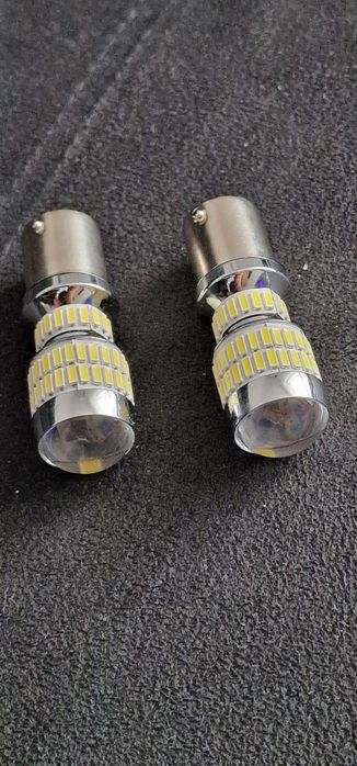 Żarówki LED BAY9S H21W CANBUS komplet 2 szt. białe z soczewką