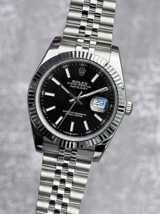 Механические часы Rolex Datejust Silver-Black с автоподзаводом.