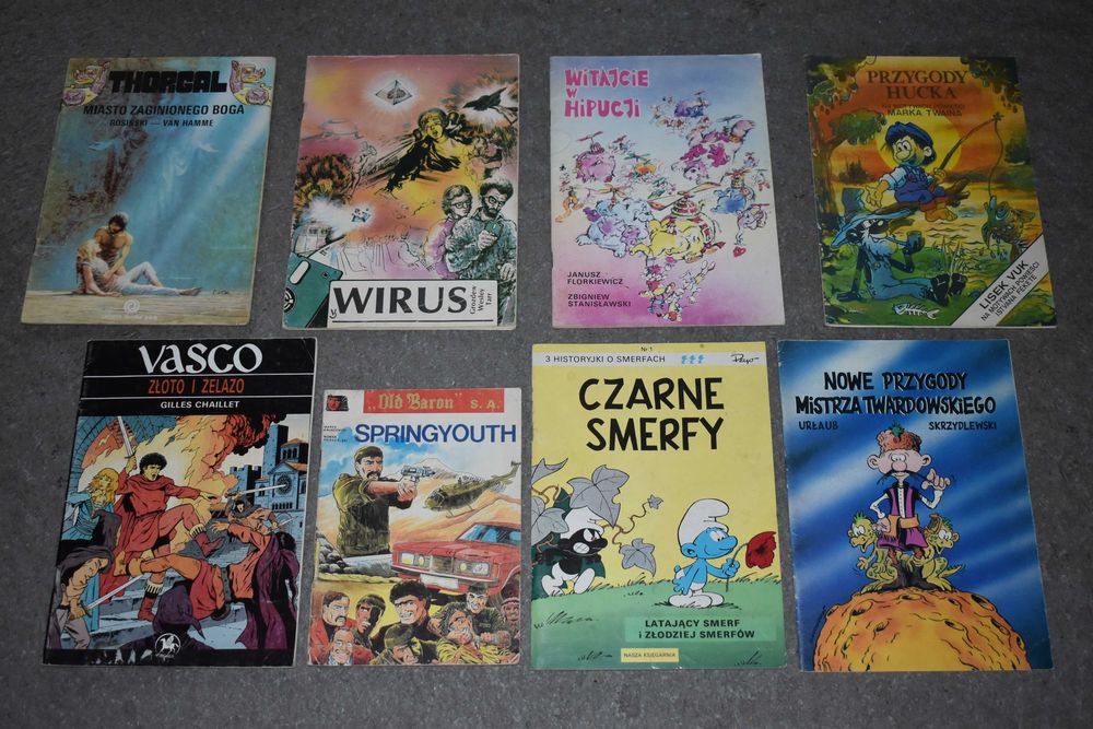 Komiksy lata 90 Vasco Thorgal Wirus Hawker Aria Ian Polowanie 23szt