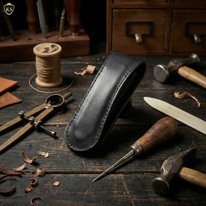 Гаманець-монетниця слепер із натуральної шкіри ручної роботи