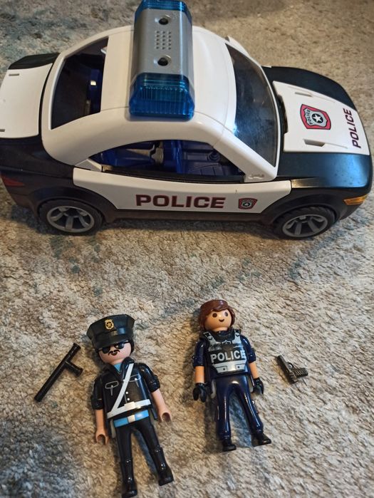Zestaw Playmobil radiowóz policyjny czarny sygnały dzwiek