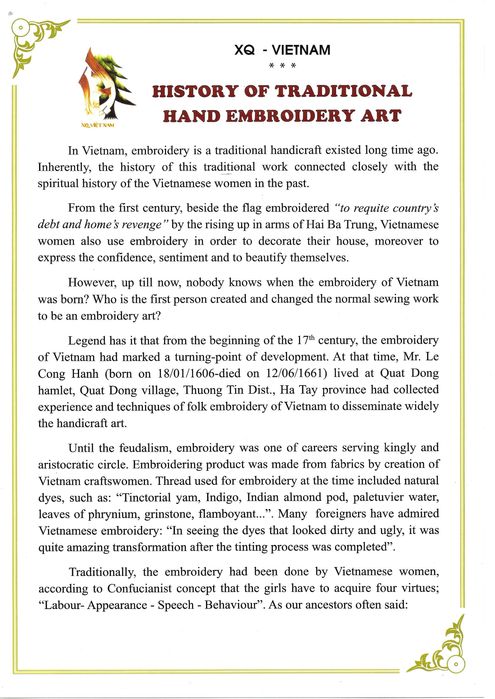 Quadro Vietnam Bordado a Seda