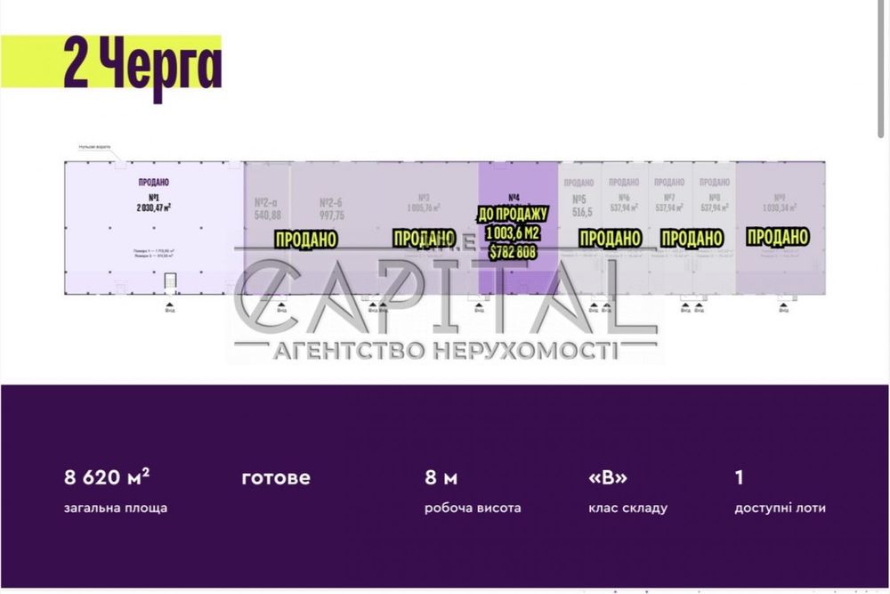 Продаж Склад 1003м2 Святопертрівське Бучанський район
