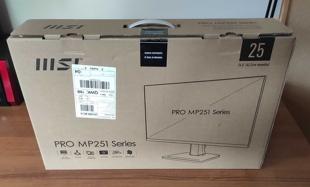 Monitor MSI PRO MP251 24,5" Full HD IPS 100Hz 1ms MPRT - NOWY