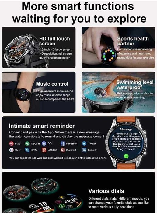 Smartwatch I9 , inteligentny , dotykowy zegarek