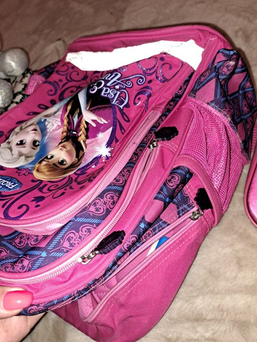 Plecaki 2 sztuki sztywne różowe bajkowe