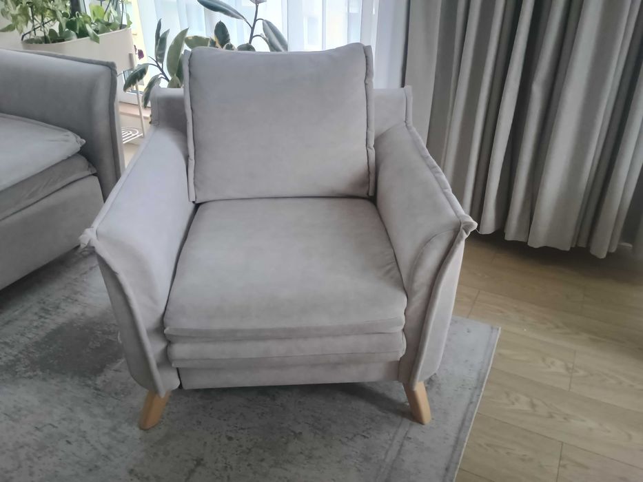 Komplet wypoczynkowy Sofa + Fotel + Puf, Easy Clean, Miuform