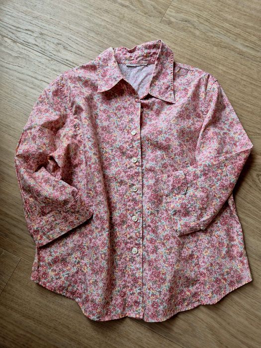 Śliczna bluzka w kwiaty cottagecore vintage retro krótka S/M