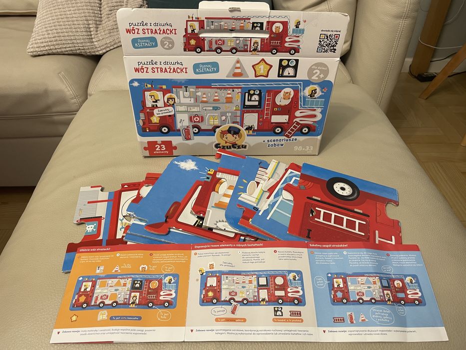 Czuczu wóz strażacki puzzle z dziurką 2+