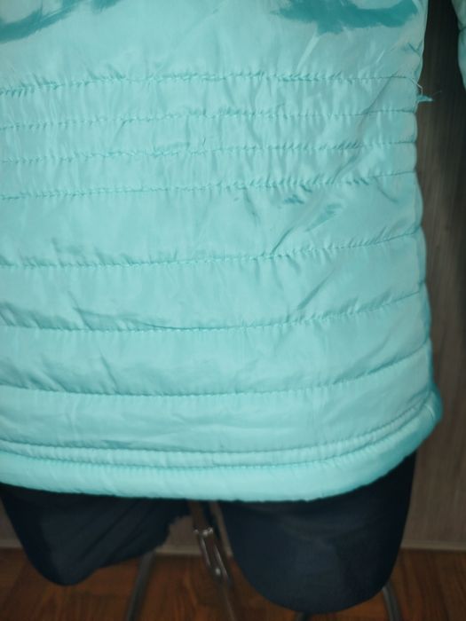 Seledynowa turkusowa kurtka jesienna damska z kapturem lekka 36 S