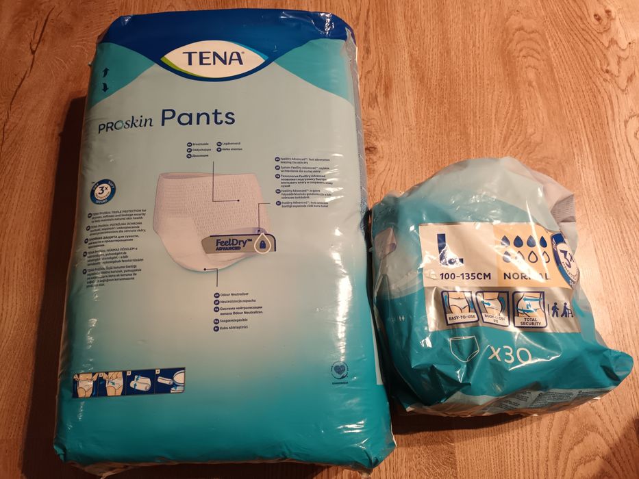 Pieluchomajtki Tena rozm L ( opak - 30 szt ) plus  6 szt