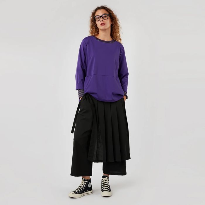 Wendy Trendy czarne spodnie z zakładką nowa kolekcja one size new