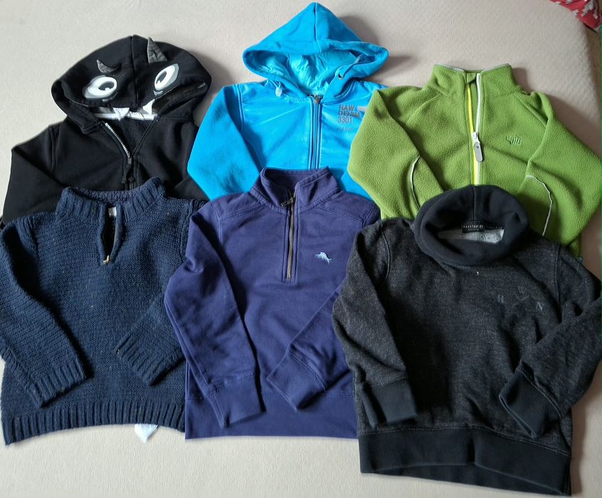 Zestaw 6 szt ciepłe bluzy r 98