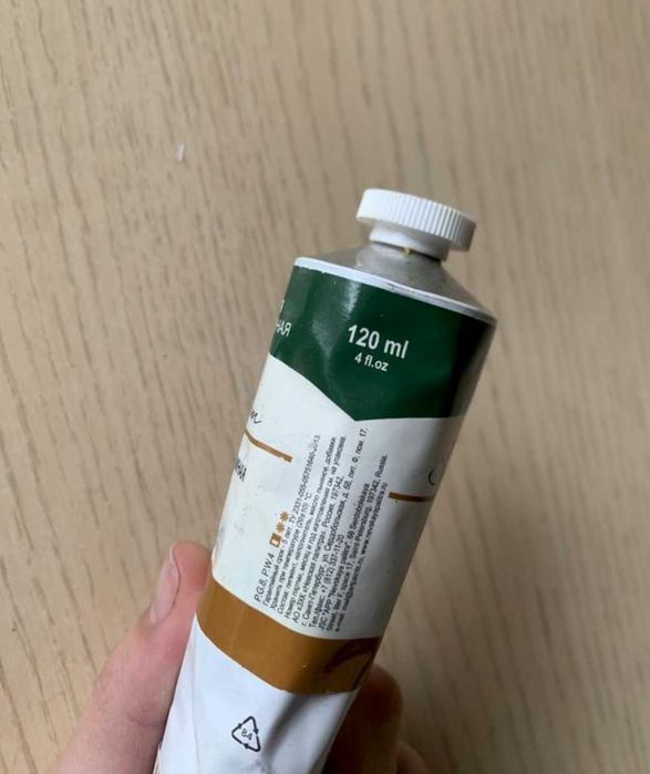 Олійна фарба сонет 120мл, нова зелена темна, зелений трав’яний велика