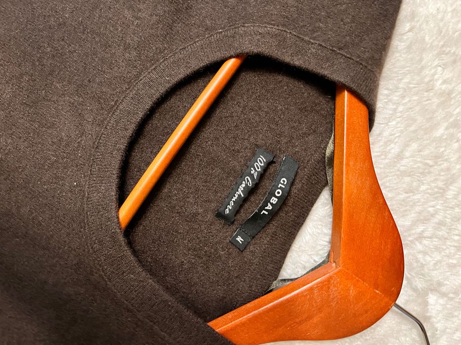 Светр лонг джемпер кашемір, шоколадного кольору, розмір S