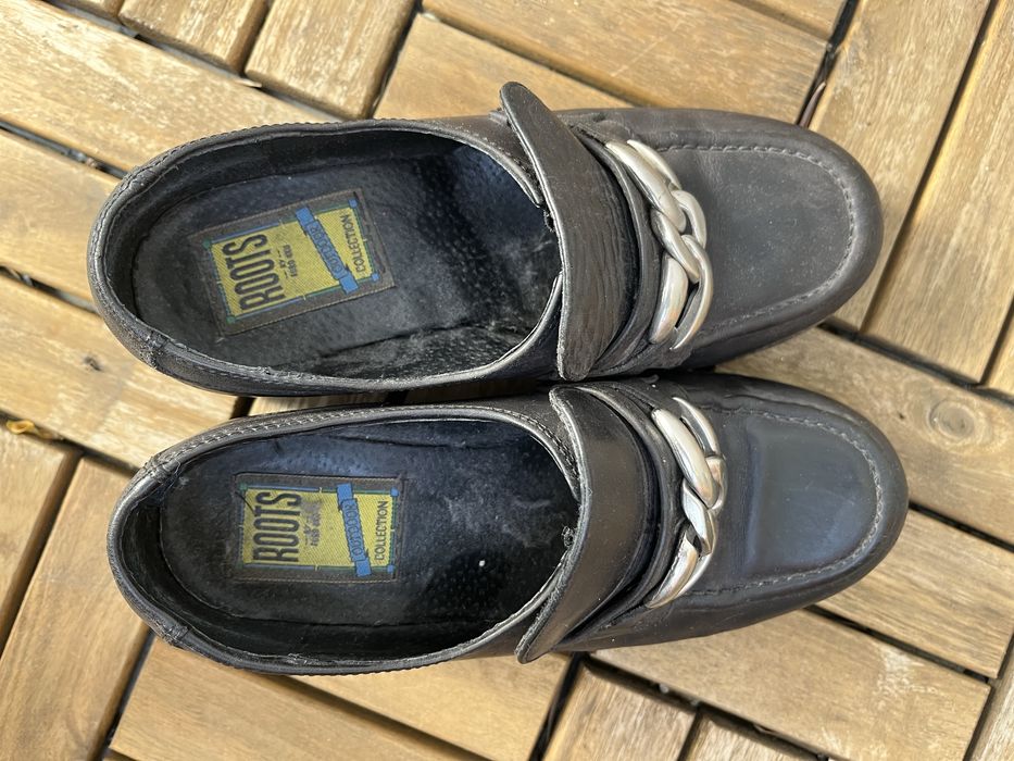 Mokasyny loafers vintage skorzane lancuch