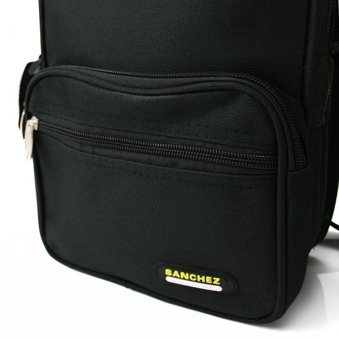 Pionowa torba męska z nylonu marki Sanchez czarna do pracy uniwersalna