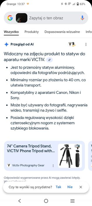 Statyw pod aparat wysoki