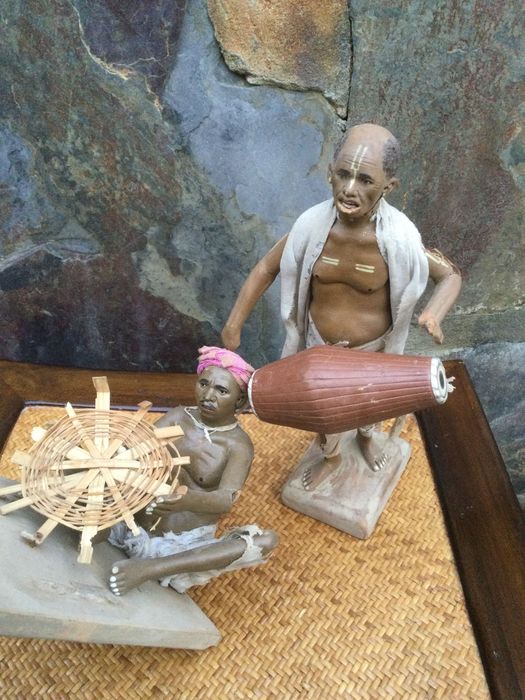 Escultura terracota Indo Portuguesa Séc XIX 18 cm