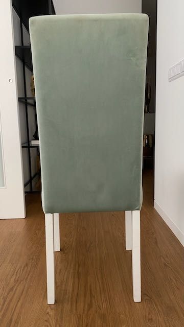 Cadeiras veludo verde agua