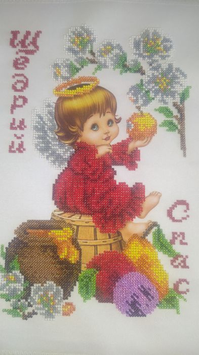 Рушник на Спаса вишитий бісером