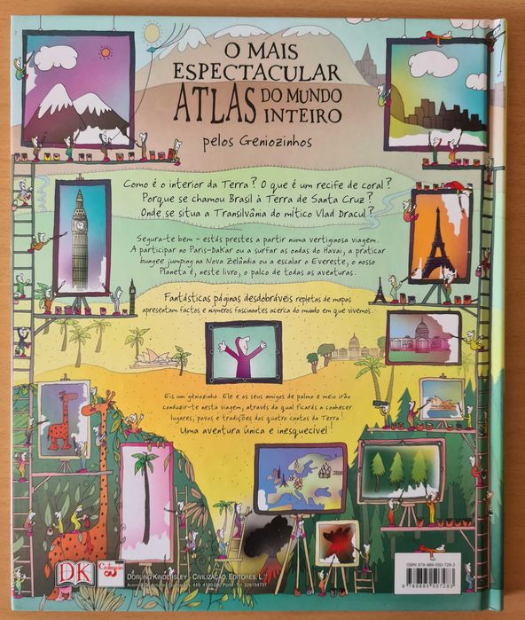 Livro juvenil "O Mais Espetacular Atlas do Mundo Inteiro"