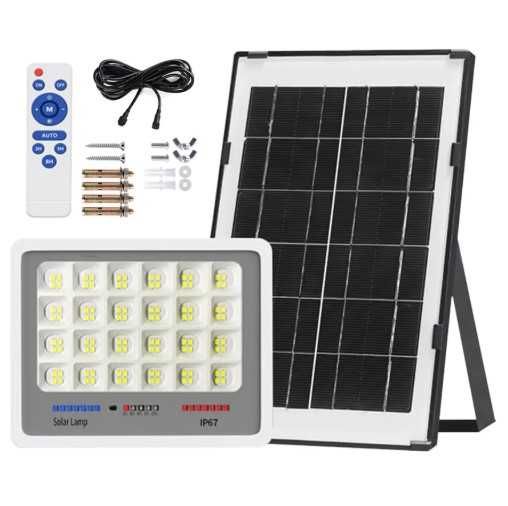 Lampa solarna led ogrodowa naświetlacz czujnik zmierzchu halogen pilot 60w
