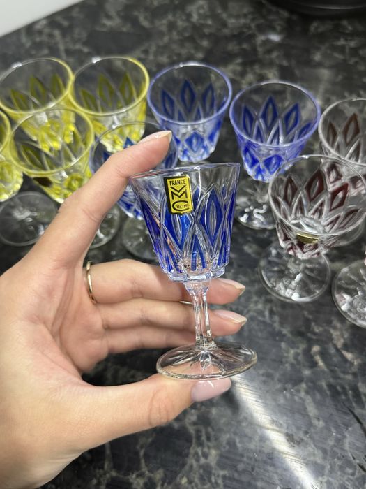 Винтаж Рюмки 30 мл Хрусталь Reims Арлекин Франция