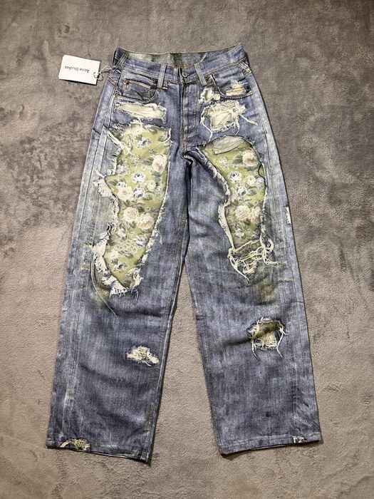 Джинси штани Acne Studios 1981 Denim Rose Print jeans бегги беггі XS S M