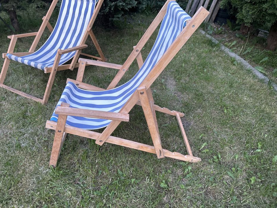 Lezaki plazowe drewniane regulowane - cena za 2szt