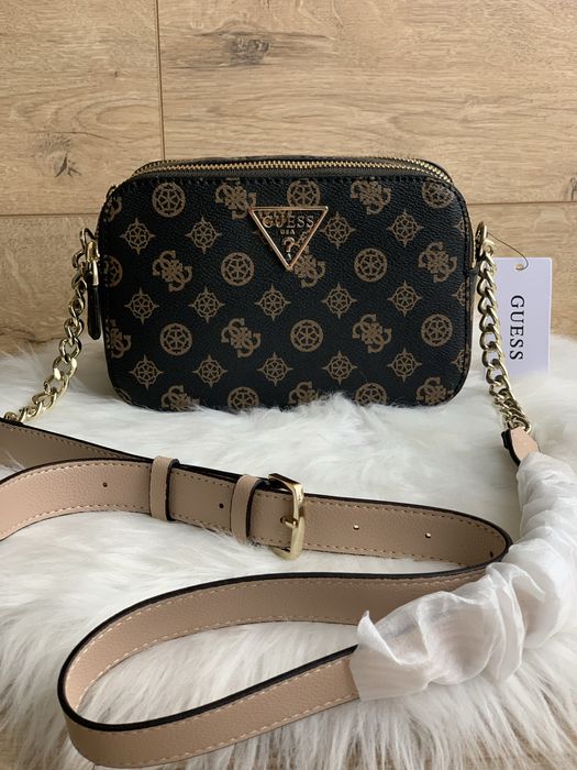 Жіноча сумка guess кроссбоді noelle коричнева