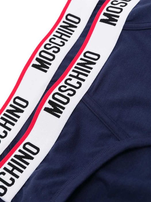 MOSCHINO męskie slipy 2 PAK majtek w pudełku BLUE