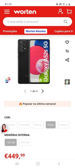 Troco ou vendo samsung a52s 5G