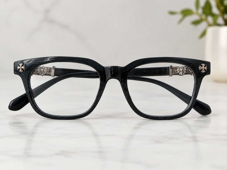 Czarne okulary Chrome Hearts