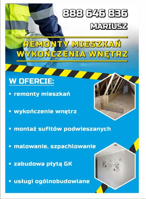 Remonty mieszkań, wykończenia wnętrz