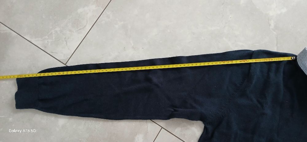 Granatowy męski swetr sweter z kołnierzykiem