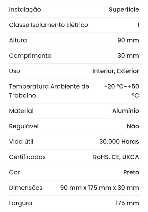 Aplique led exterior