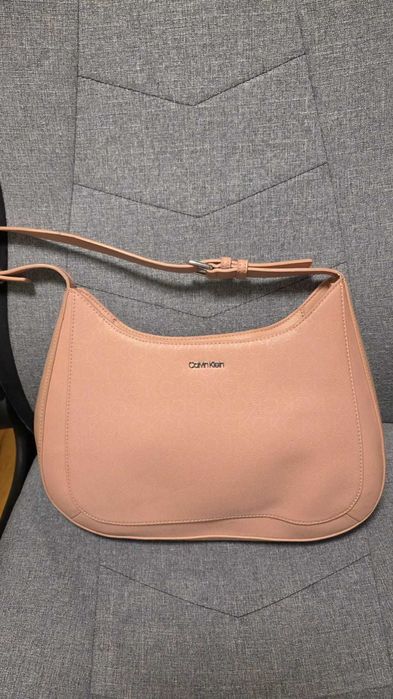 Mala de ombro Calvin Klein original – cor nude