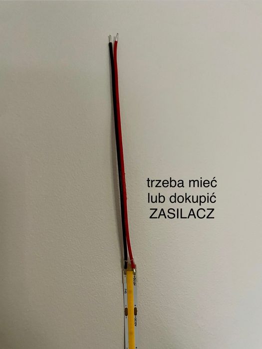 Taśma LED COB 12V odcinek z przewodami, nowa